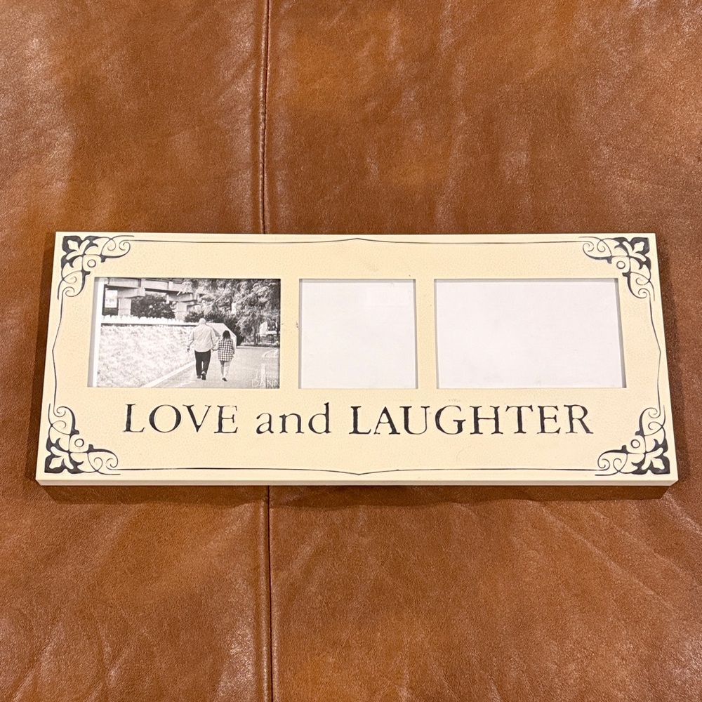Elegant Cream Love and Laughter Photo Frame